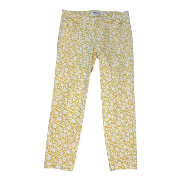 Old Navy Women's Size 6 Yellow Floral Pixie Ankle Pants Casual‎ - Picture 1 of 7